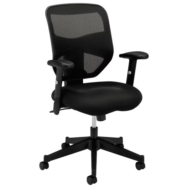 Task Chair, Mesh, Adjustable Arms, Black, HON BASYX, Mfr# VL531MM10